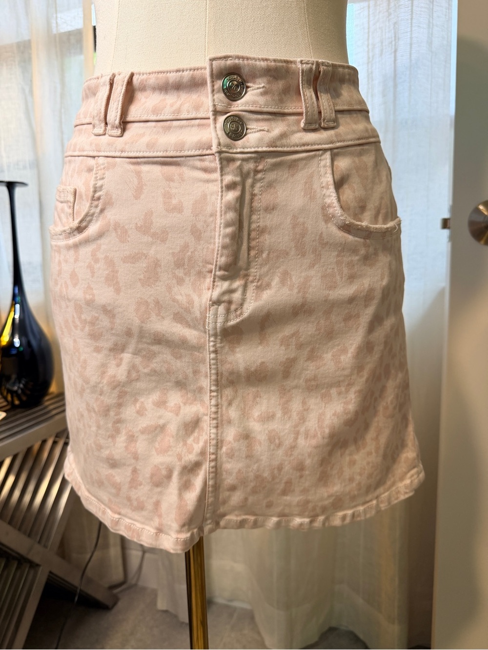 Current/Elliott Pink Camo Cargo Mini Skirt Size 26 Y2K